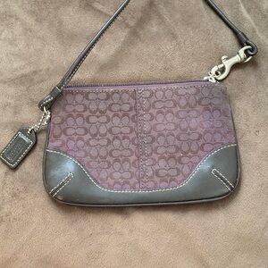 Classic Coach Monogram Wristlet